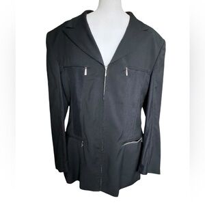 Vintage Claude Montana men’s black zip up blazer size 42 regular new w/tag